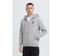 Kapuzensweatjacke BLEND "BHJapa Backprint", Herren, Gr. L, stone mix, Sweatware, 60% Baumwolle, 40% Polyester, unifarben, normal normal, ohne Ausschnitt, Rippbündchen, Sweatjacken, Kapuzen Sweatjacke