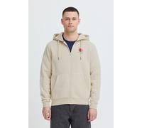 Kapuzensweatjacke BLEND "BHJapa Backprint", Damen, Gr. XXL, oyster gray, Sweatware, 60% Baumwolle, 40% Polyester, unifarben, normal normal, ohne Ausschnitt, Rippbündchen, Sweatjacken, Kapuzen Sweatjac