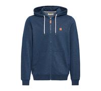 Kapuzensweatjacke BLEND "Kapuzenfleecejacke BHPoelle", Herren, Gr. S, blau (marineblaus melange), Obermaterial: 60% Baumwolle CO. 40% Polyester PES., Sweatjacken (16942527-S) marineblaus melange
