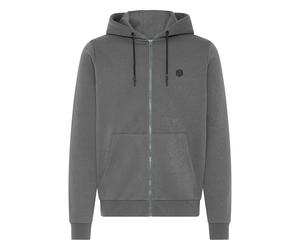 Kapuzensweatjacke BLEND "Kapuzenfleecejacke BHTolle", Herren, Gr. XL, grau (iron gate), Obermaterial: 80% Polyester PES. 20% Baumwolle CO., Sweatjacken (13280067-XL) iron gate