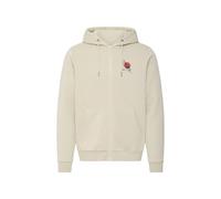 Kapuzensweatjacke BLEND "Kapuzensweatjacke BHJapa Backprint", Damen, Gr. 3XL, grau (oyster gray), Obermaterial: 60% Baumwolle CO. 40% Polyester PES., Sweatjacken (38628960-XXXL) oyster gray