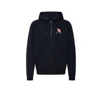 Kapuzensweatjacke BLEND "BHJapa Backprint", Damen, Gr. M, schwarz, Sweatware, 60% Baumwolle, 40% Polyester, unifarben, normal normal, ohne Ausschnitt, Rippbündchen, Sweatjacken, Kapuzen Sweatjacke mit