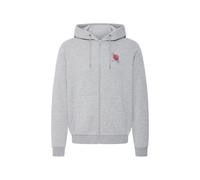 Kapuzensweatjacke BLEND "Kapuzensweatjacke BHJapa Backprint", Herren, Gr. XL, grau (stone mix), Obermaterial: 60% Baumwolle CO. 40% Polyester PES., Sweatjacken (88245655-XL) stone mix