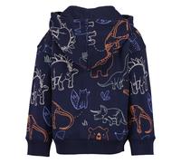 Kapuzensweatjacke BLUE SEVEN, Jungen, Gr. 110, nachtblau ao, angeraute Sweatware, Obermaterial: 80% Baumwolle, 20% Polyester, bedruckt, Basic normal, Rundhals, Rippbündchen, Sweatjacken, Baumwollmisch