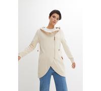 Kapuzensweatjacke BONPRIX, Damen, Gr. 32/34 (XS), beige (beige meliert), Web, Obermaterial: 60% Baumwolle, 40% Polyester, meliert, lässig geschnitten Po-bedeckend, ohne Ausschnitt, Rippbündchen, Sweat