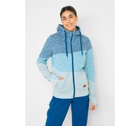 Kapuzensweatjacke BONPRIX, Damen, Gr. 36/38 (S), blau (atlantikblau meliert), Obermaterial: 100% Polyester, bequem, Sweatjacken Kapuzensweatjacke, mit Kapuze, für vielseitige Freizeitaktivitäten, bequ