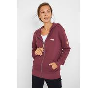 Kapuzensweatjacke BONPRIX, Damen, Gr. 56/58 (XXXL), rot (ahornrot), Sweatware, Obermaterial: 100% Baumwolle, unifarben, lässig geschnitten hüftbedeckend, Rundhals, angesetztes Bündchen, Sweatjacken, m