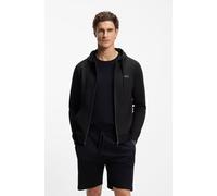 Kapuzensweatjacke BOSS "Authentic", Damen, Gr. XL, schwarz 004, Sweatware, Obermaterial: 100% Baumwolle, unifarben, regular fit normal, Bündchen, Sweatjacken, aus Baumwoll-Terry mit kontrastfarbenem R