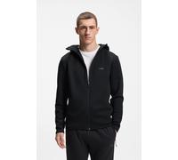 Kapuzensweatjacke BOSS GREEN, Herren, Gr. XL, schwarz001, Sweatware, Obermaterial: 78% Polyester, 15% Lyocell, 7% Elasthan, unifarben, regular fit normal, hoch geschlossener Ausschnitt, Sweatjacken, R