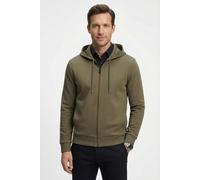Kapuzensweatjacke BOSS GREEN "Saggy", Herren, Gr. XL, grün (schwarz beige257), Sweatware, Obermaterial: 95% Baumwolle, 5% Elasthan, regular fit hüftlang, hoch geschlossener Ausschnitt, weit elastische