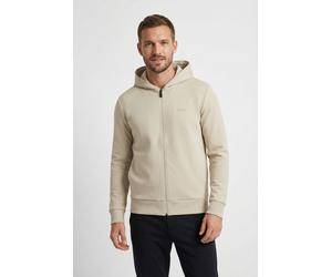 Kapuzensweatjacke BOSS GREEN "Saggy", Herren, Gr. XXL, beige (light beige272), Sweatware, Obermaterial: 95% Baumwolle, 5% Elasthan, regular fit hüftlang, hoch geschlossener Ausschnitt, weit elastische