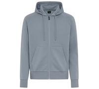 Kapuzensweatjacke BOSS GREEN "Saggy", Herren, Gr. XXL, grau (dunkelgrau026), Sweatware, Obermaterial: 95% Baumwolle, 5% Elasthan, unifarben, regular fit normal, Rundhals, Bündchen, Sweatjacken, Regula