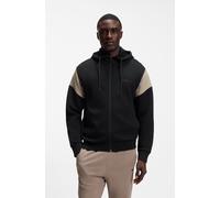 Kapuzensweatjacke BOSS GREEN "Union Saggy", Herren, Gr. 3XL, schwarz (schwarz002), Sweatware, Obermaterial: 53% Baumwolle, 44% Polyester, 3% Elasthan, regular fit normal, hoch geschlossener Ausschnitt