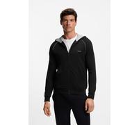 BOSS Herren Mix&Match Jacket H Hoodie aus Stretch-Baumwolle mit Reißverschluss und Kontrastpaspeln Schwarz001 L