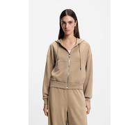 Kapuzensweatjacke BOSS ORANGE "Elijak Premium Damenmode", Damen, Gr. M (38), rust, copper 222, Sweatware, Obermaterial: 52% Modal, 46% Polyester, 2% Elasthan, unifarben, oversize normal, hoch geschlos