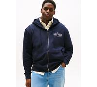 Kapuzensweatjacke "BT-HILFIGER STACKED HOODED ZIP-B", Damen, Gr. XXL, blau (desert sky), Sweatware, Obermaterial: 100% Baumwolle, TOMMY HILFIGER BIG & TALL, unifarben, regular fit normal, Rundhals, ei