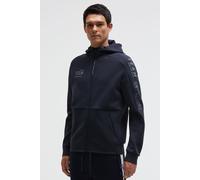 Kapuzensweatjacke CAMP DAVID, Herren, Gr. 3XL, blau, Material: 77% Baumwolle, 15% Polyester, 8% Elasthan, bedruckt, relaxed fit normal, hoch geschlossener Ausschnitt, eingesetzt Bündchen, Sweatjacken,