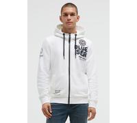 Kapuzensweatjacke CAMP DAVID, Herren, Gr. 4XL, weiß, Material: 65% Baumwolle, 35% Polyester, bedruckt, bestickt, regular fit normal, hoch geschlossener Ausschnitt, eingesetzt Rippbündchen, Sweatjacken