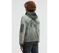 Kapuzensweatjacke CAMP DAVID, Herren, Gr. M, dusty grün, Material: 100% Baumwolle, bestickt, relaxed fit normal, hoch geschlossener Ausschnitt, eingesetzt Rippbündchen, Sweatjacken, mit Ärmeltasche (3