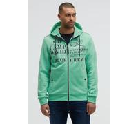 Kapuzensweatjacke CAMP DAVID, Herren, Gr. M, flight grün, Material: 50% Baumwolle, 50% Polyester, bedruckt, bestickt, relaxed fit normal, eingesetzt Rippbündchen, Sweatjacken, Eingrifftaschen mit Druc