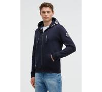 Kapuzensweatjacke CAMP DAVID, Herren, Gr. S, blau, Material: 50% Baumwolle, 50% Polyester, bedruckt, relaxed fit normal, hoch geschlossener Ausschnitt, eingesetzt Rippbündchen, Sweatjacken, mit Baumwo