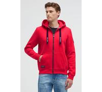 Kapuzensweatjacke CAMP DAVID, Herren, Gr. S, rot (summer rot), Material: 50% Baumwolle, 50% Polyester, bedruckt, relaxed fit normal, hoch geschlossener Ausschnitt, eingesetzt Rippbündchen, Sweatjacken