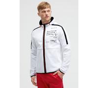 Kapuzensweatjacke CAMP DAVID, Herren, Gr. S, weiß, Material: 70% Baumwolle, 30% Polyester, bedruckt, relaxed fit normal, eingesetzt elastischer Bund, Sweatjacken, mit elastischen Saumabschlüssen (2929