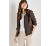 Kapuzensweatjacke CECIL, Damen, Gr. M (40), macchiato braun, Sweatware, Obermaterial: 80% Baumwolle, 15% Polyester, 5% Elasthan, unifarben, bequem hüftbedeckend, Rundhals, Bündchen, Sweatjacken, mit K