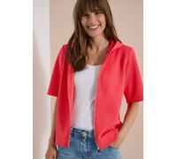 Kapuzensweatjacke CECIL, Damen, Gr. XS (36), pink (coral), Sweatware, Obermaterial: 49% Polyester, 45% Baumwolle, 6% Elasthan, unifarben, lässig geschnitten hüftbedeckend, Rundhals, Sweatjacken, Kapuz