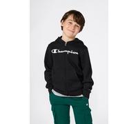 Kapuzensweatjacke CHAMPION "BASICS Fleece Full Zip Sweatshirt", Jungen, Gr. M (140/146), blau (nbk, ns), Obermaterial: 54% Baumwolle, 46% Polyester, normal, Sweatjacken, mit Kapuze, aus Baumwollmischu