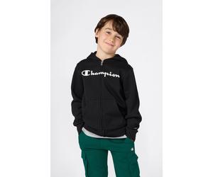 Kapuzensweatjacke CHAMPION "BASICS Fleece Full Zip Sweatshirt", Jungen, Gr. M (140/146), blau (nbk, ns), Obermaterial: 54% Baumwolle, 46% Polyester, normal, Sweatjacken, mit Kapuze, aus Baumwollmischu