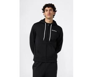Kapuzensweatjacke CHAMPION "Graphic Full Zip Hoodie", Herren, Gr. M (48/50), schwarz (nbk), Obermaterial: 55% Baumwolle, 45% Polyester, Sweatjacken, mit Kapuze, aus Baumwolle und Polyester (61631529-M