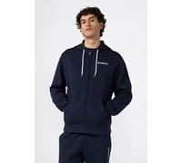 Kapuzensweatjacke CHAMPION "Graphic Full Zip Hoodie", Herren, Gr. XXL (60/62), blau (nny), Obermaterial: 55% Baumwolle, 45% Polyester, Sweatjacken, mit Kapuze, aus Baumwolle und Polyester (73202916-XX