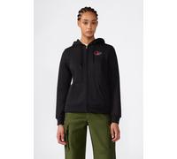 Kapuzensweatjacke CHAMPION "SPORTWEAR ZIP-UP HOODIE Slim Fit", Damen, Gr. L, schwarz (nbk), Obermaterial: 55% Baumwolle, 45% Polyester, Sweatjacken, mit durchgehendem Reißverschluss, körpernahe Passfo