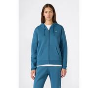 Kapuzensweatjacke CHAMPION "SPORTWEAR ZIP-UP HOODIE Slim Fit", Damen, Gr. M, blau (idt), Obermaterial: 55% Baumwolle, 45% Polyester, Sweatjacken, mit durchgehendem Reißverschluss, körpernahe Passform