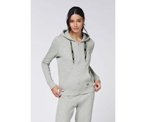 Kapuzensweatjacke CHIEMSEE, Damen, Gr. L (40), grau (neutral gray melange), 90% Baumwolle, 10% Viskose, Sweatjacken (83117002-L) neutral gray melange