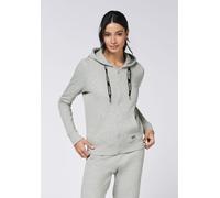 Kapuzensweatjacke CHIEMSEE, Damen, Gr. XL (46/48), grau (neutral gray melange), 90% Baumwolle, 10% Viskose, Sweatjacken (83117002-XL) neutral gray melange