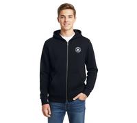 Kapuzensweatjacke CONVERSE "CNVB FLEECE CTP CHEST CORE FZ", Jungen, Gr. 134/140, schwarz, Sweatware, Obermaterial: 60% Baumwolle, 40% Polyester, bedruckt, unifarben, normal, eingesetzt Bündchen krempe