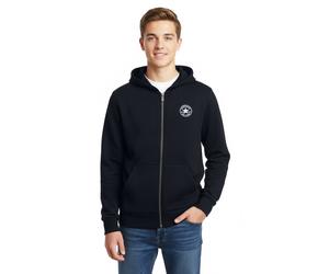 Kapuzensweatjacke CONVERSE "CNVB FLEECE CTP CHEST CORE FZ", Jungen, Gr. 134/140, schwarz, Sweatware, Obermaterial: 60% Baumwolle, 40% Polyester, bedruckt, unifarben, normal, eingesetzt Bündchen krempe