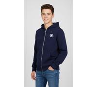 Kapuzensweatjacke CONVERSE "CNVB FLEECE CTP CHEST CORE FZ", Jungen, Gr. 164/170 (176), schwarz (obsidian), Sweatware, Obermaterial: 60% Baumwolle, 40% Polyester, normal, eingesetzt Bündchen krempelbar