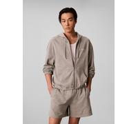 Kapuzensweatjacke "FULL ZIP HOODIE", Herren, Gr. XL (54), b10 grau heather, Jersey, Obermaterial: 100% Baumwolle, CALVIN KLEIN UNDERWEAR, unifarben, Basic normal, Rundhals, eingesetzt Rippbündchen, Sw