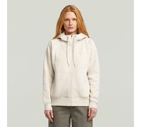 Kapuzensweatjacke G-STAR "Premium core 2.1 hdd zip thru", Damen, Gr. XL (42), weiß (weißbait), Sweatware, Obermaterial: 55% Baumwolle, 45% Polyester, regular fit, Sweatjacken, mit tonaler Logostickere