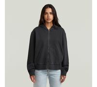 Kapuzensweatjacke G-STAR "Unit Relaxed Hooded Zip Thru wmn", Damen, Gr. M, dk schwarz gd, Sweatware, Obermaterial: 100% Baumwolle, unifarben, relaxed fit hüftbedeckend, Rippbündchen, Sweatjacken, in b