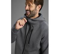 Kapuzensweatjacke H.I.S, Herren, Gr. XL (56/58), grau (anthrazit melange), Sweatware, Obermaterial: 82% Polyester, 13% Viskose, 5% Elasthan, meliert, regular fit, hoch geschlossener Ausschnitt, Sweatj