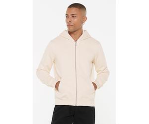Kapuzensweatjacke HARLEM SOUL, Herren, Gr. M, beige (ecru), Material: 65% Baumwolle, 35% Polyester, unifarben, regular fit normal, hoch geschlossener Ausschnitt, eingesetzt Rippbündchen, Sweatjacken, 