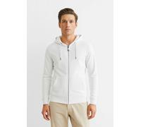 Kapuzensweatjacke INDICODE "INPonto", Herren, Gr. L, weiß (sanftes weiß), Sweatware, Obermaterial: 60% Baumwolle, 40% Polyester, unifarben, regular fit normal, ohne Ausschnitt, Rippbündchen, Sweatjack