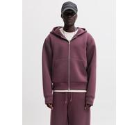 Kapuzensweatjacke JACK & JONES "JCOLEGACY SWEAT SCUBA ZIP HOOD NOOS", Herren, Gr. L, lila (fudge), angeraute Sweatware, Obermaterial: 77% Polyester, 15% Viskose, 8% Elasthan, unifarben, relaxed fit no
