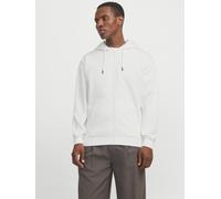 Kapuzensweatjacke JACK & JONES "JJEBRADLEY mit Kapuze, ideal für kalte Jahreszeit", Herren, Gr. XL, weiß (cloud dancer), angeraute Sweatware, Obermaterial: 61% Polyester, 39% Baumwolle, unifarben, loo