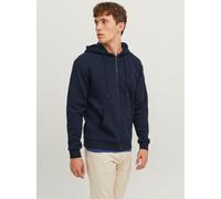 Kapuzensweatjacke JACK & JONES "JJEBRADLEY mit Kapuze, ideal für kalte Jahreszeit", Herren, Gr. XS, blau (navy blazer), angeraute Sweatware, Obermaterial: 61% Polyester, 39% Baumwolle, unifarben, loos