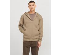 Kapuzensweatjacke JACK & JONES "JJEBRADLEY mit Kapuze, ideal für kalte Jahreszeit", Herren, Gr. XS, braun (coriander), angeraute Sweatware, Obermaterial: 61% Polyester, 39% Baumwolle, unifarben, loose